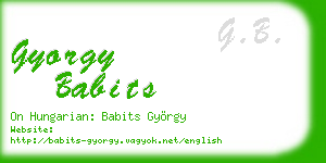 gyorgy babits business card